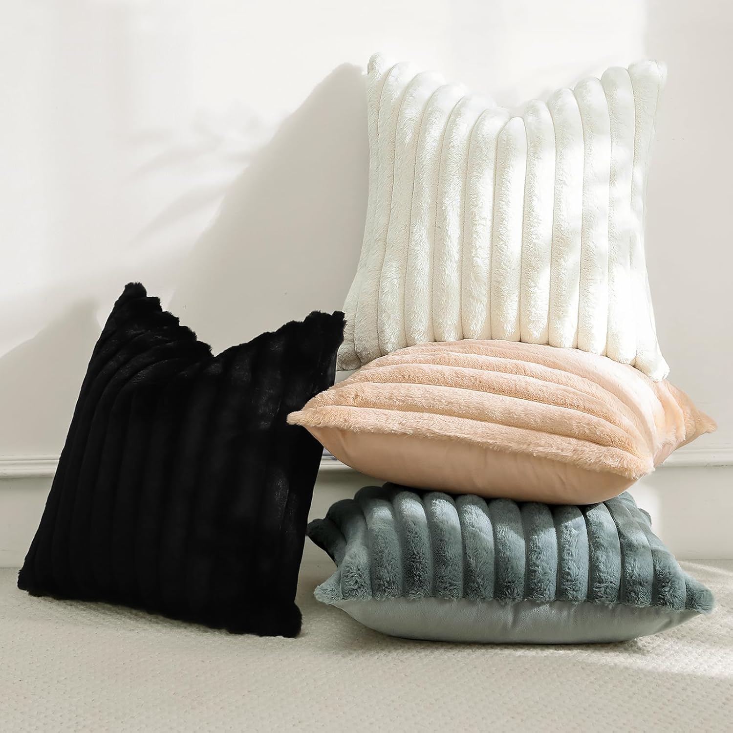 2-PACK MODERN PLUSH STRIPED PILLOW