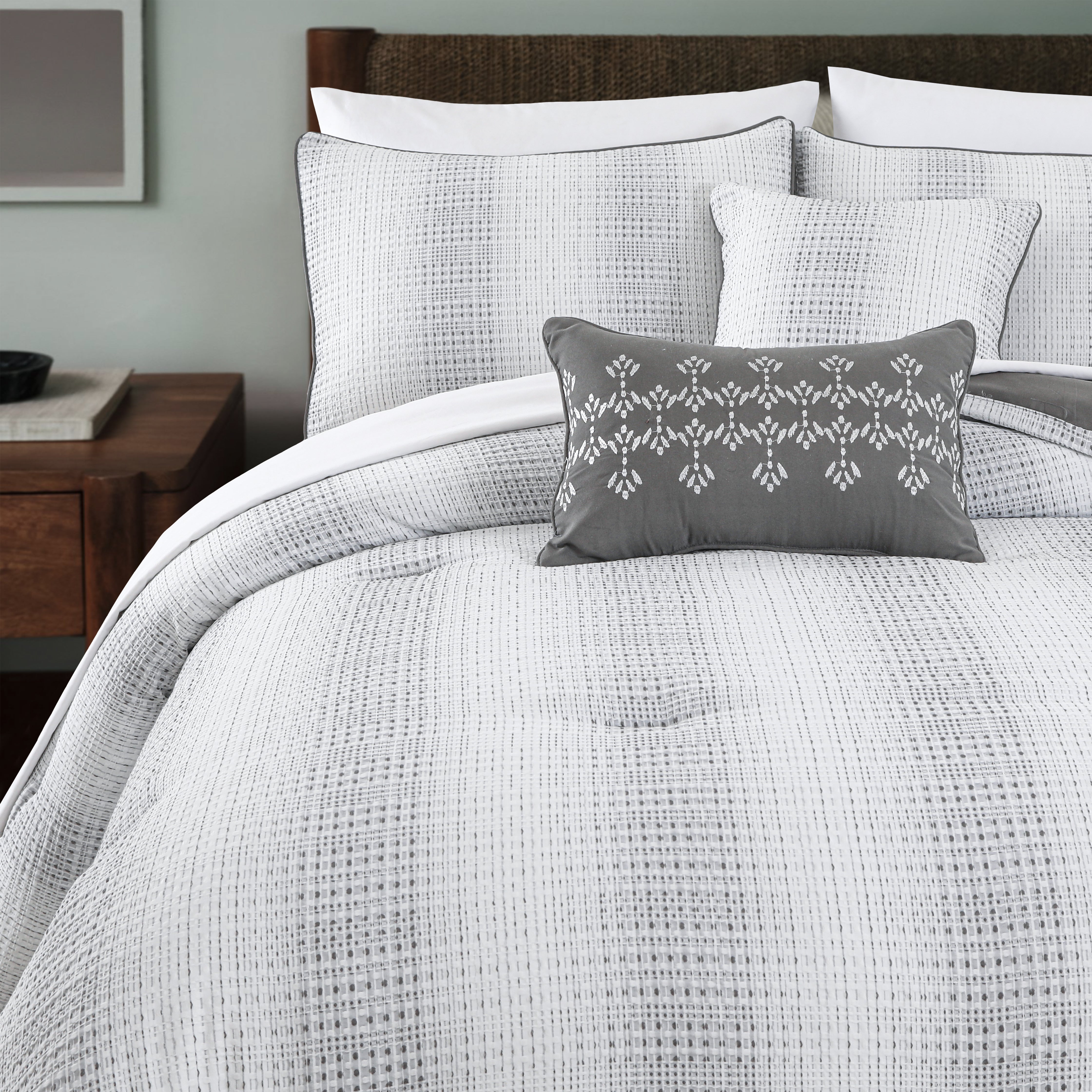 WAFFLE STRIPE COMFORTER SET