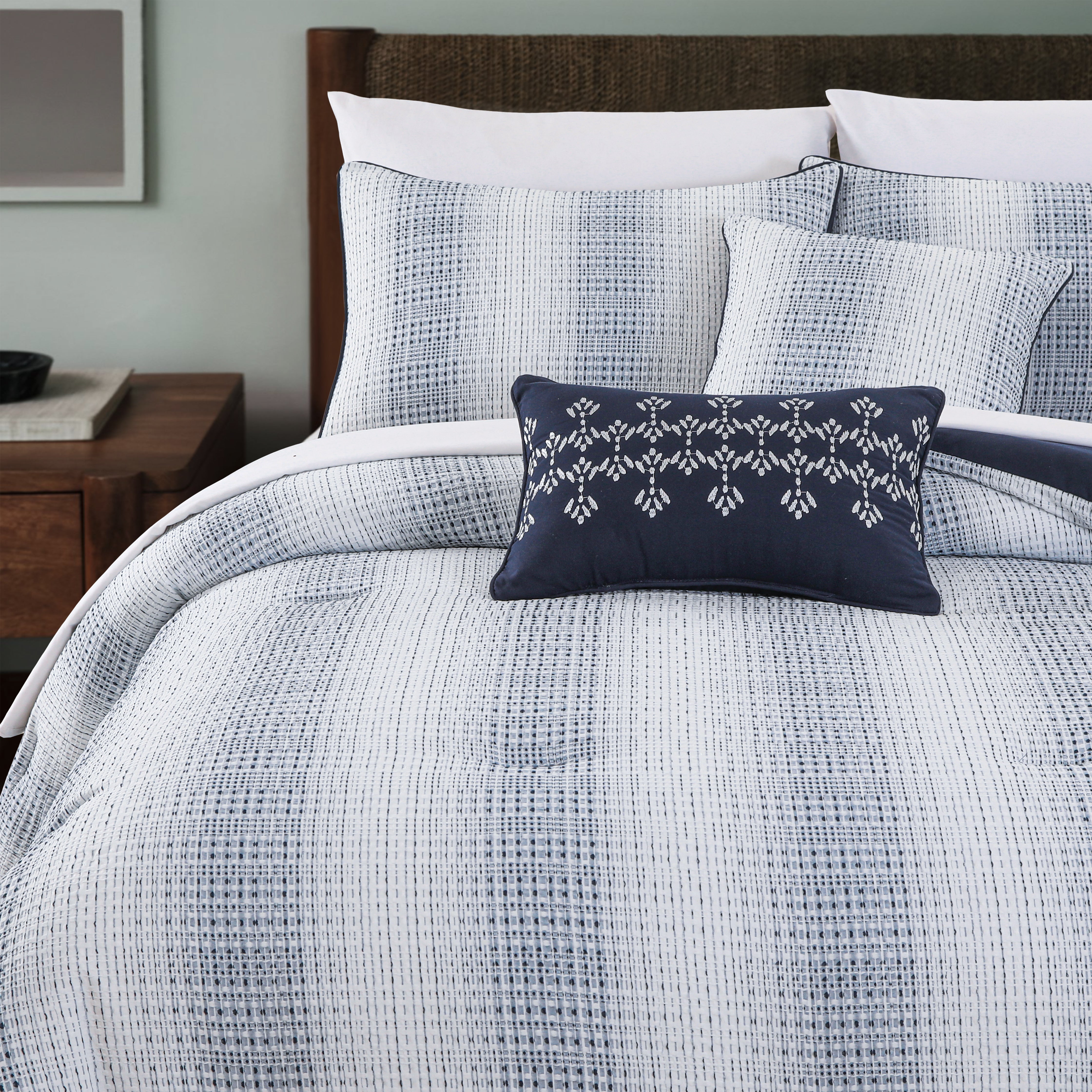 WAFFLE STRIPE COMFORTER SET