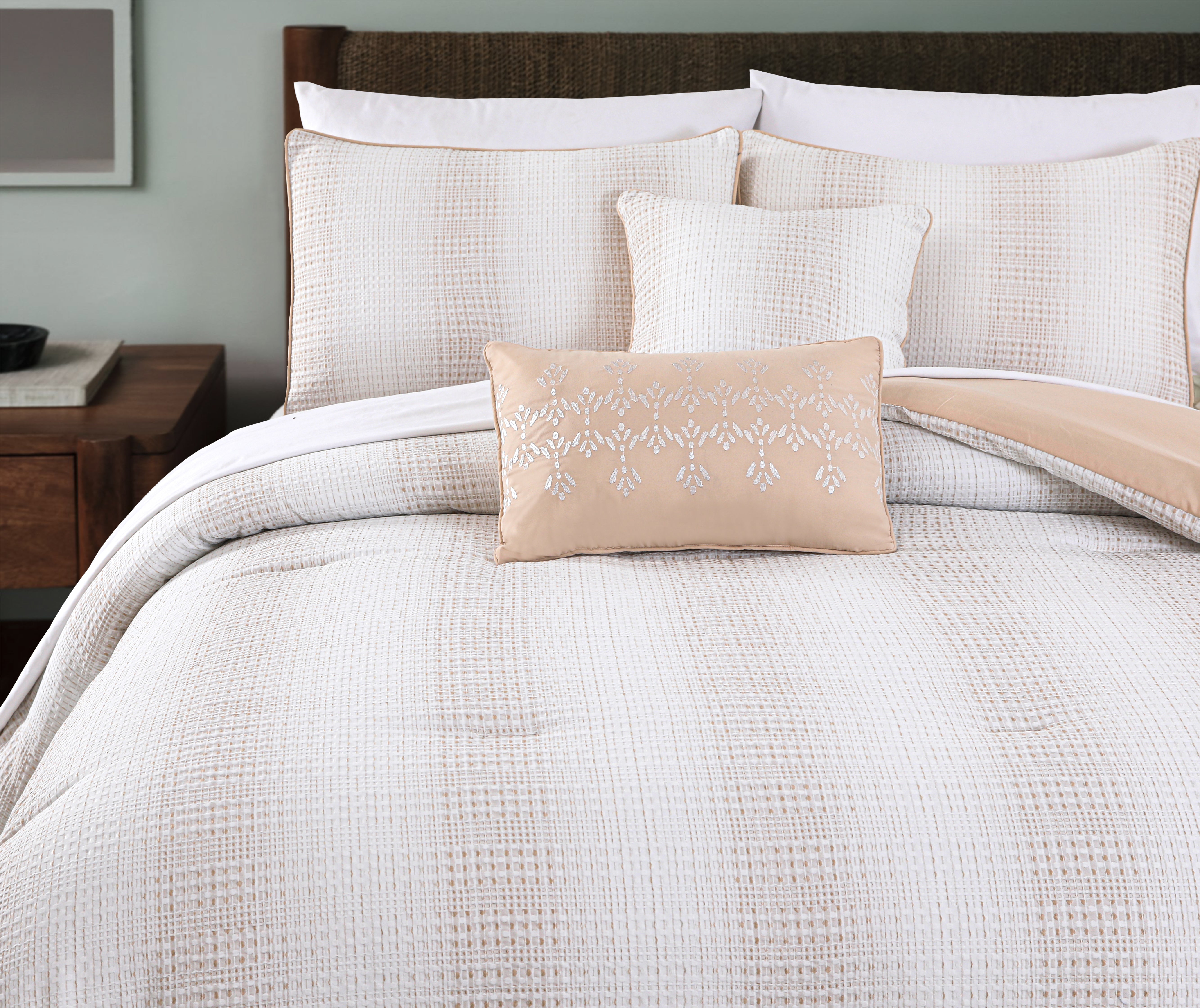 WAFFLE STRIPE COMFORTER SET