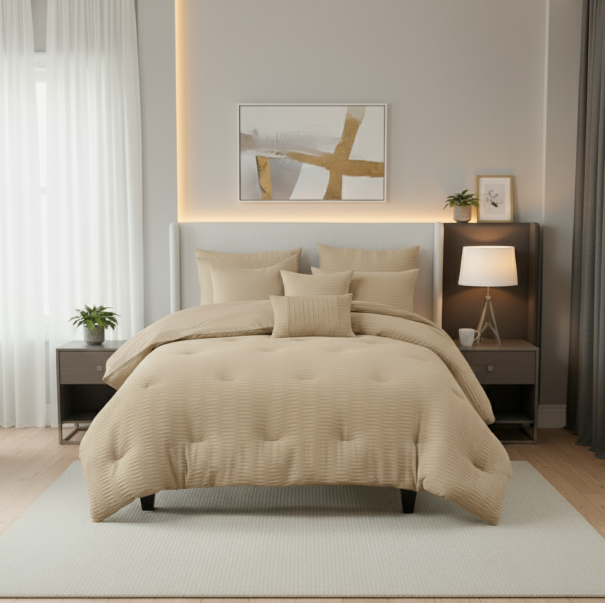 JACQUARD TEXTURED 8-PIECE COMFORTER SET