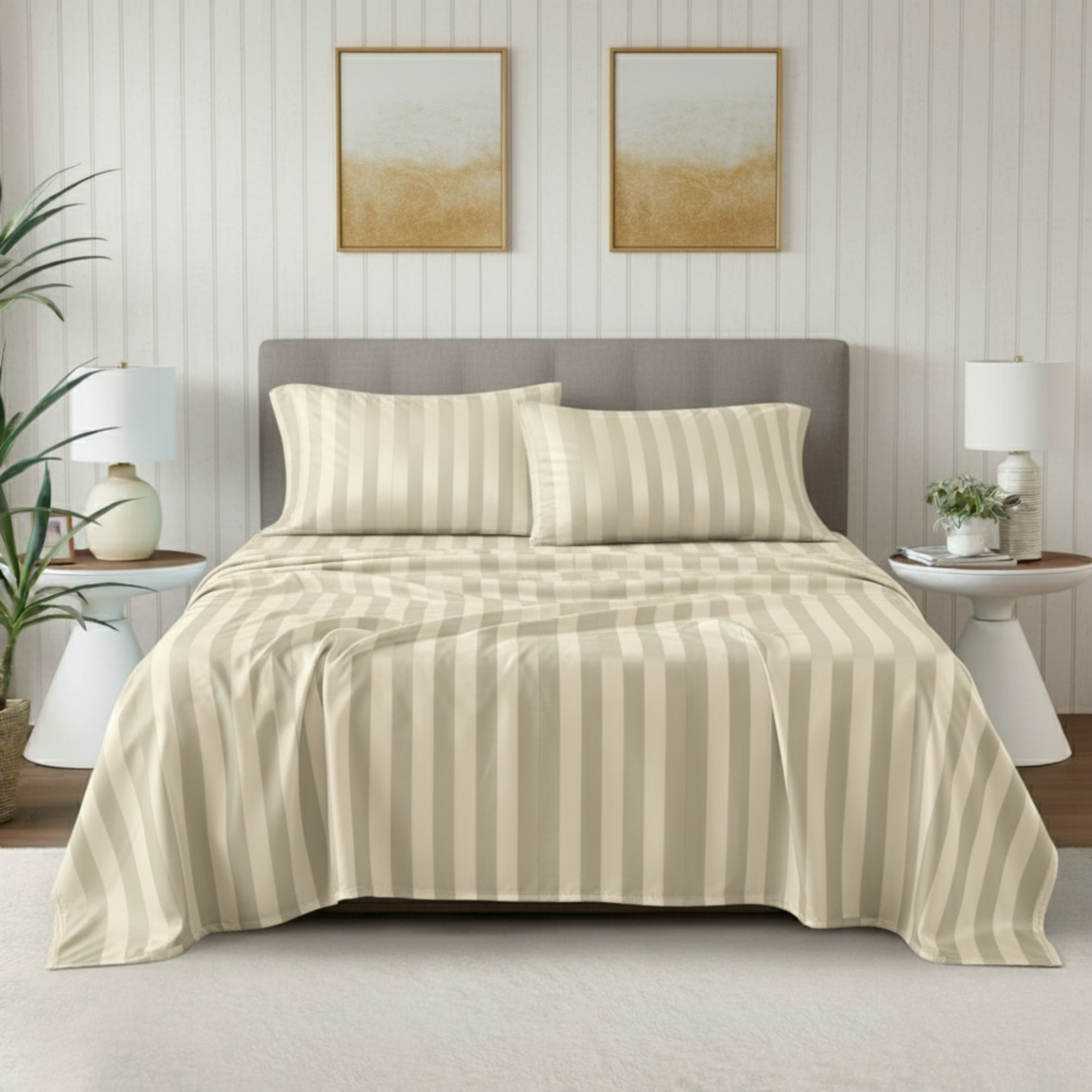 STRIPED EMBOSSED 4-PCS ESSENTIAL SHEET