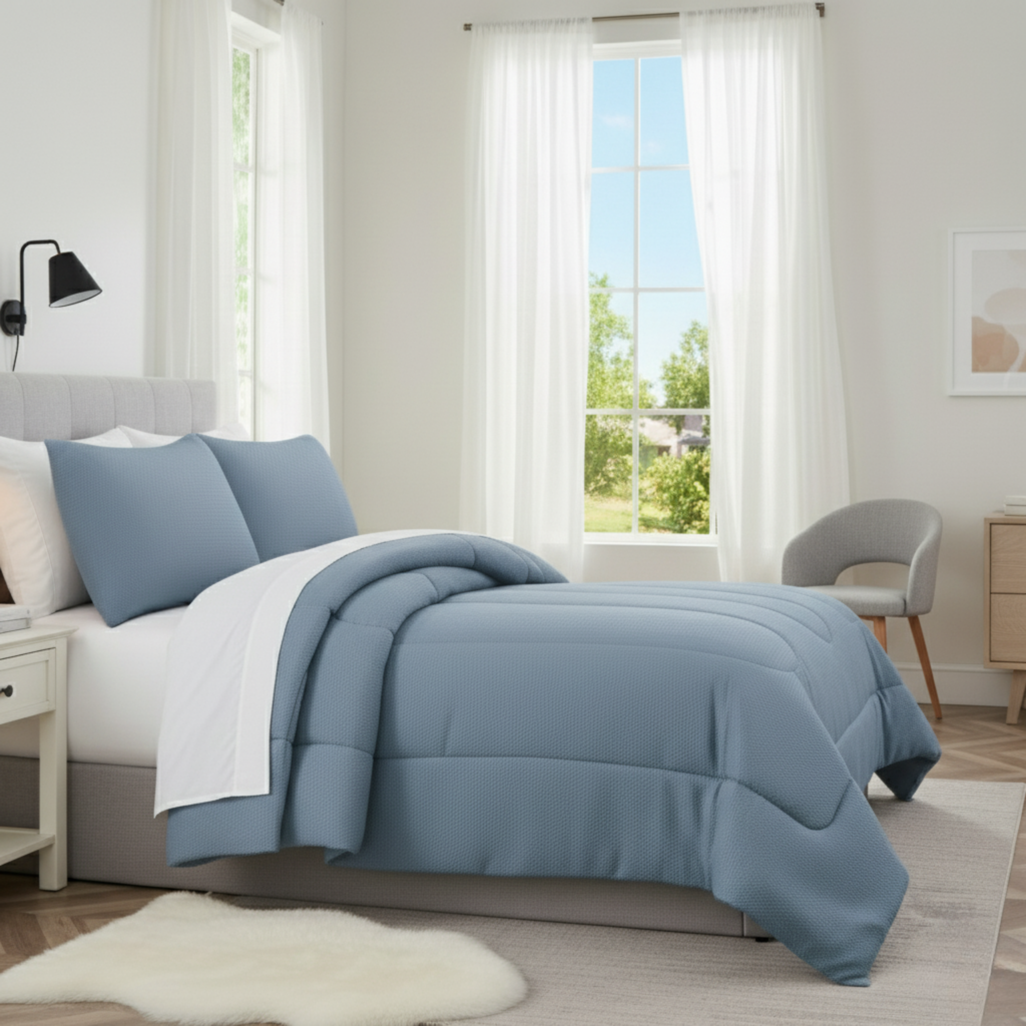 DIMENSIONAL DIAMOND TEXTURE COMFORTER SET