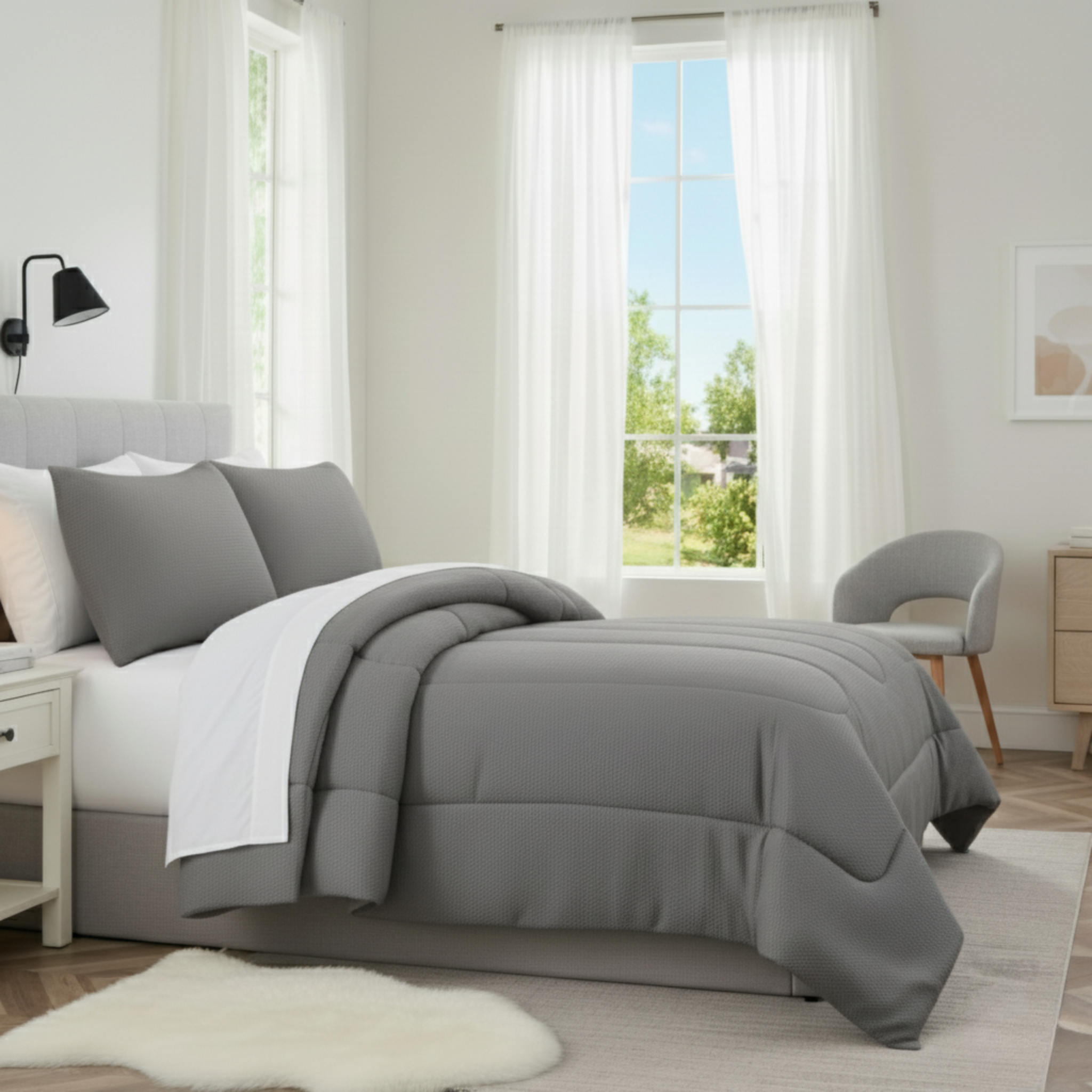 DIMENSIONAL DIAMOND TEXTURE COMFORTER SET