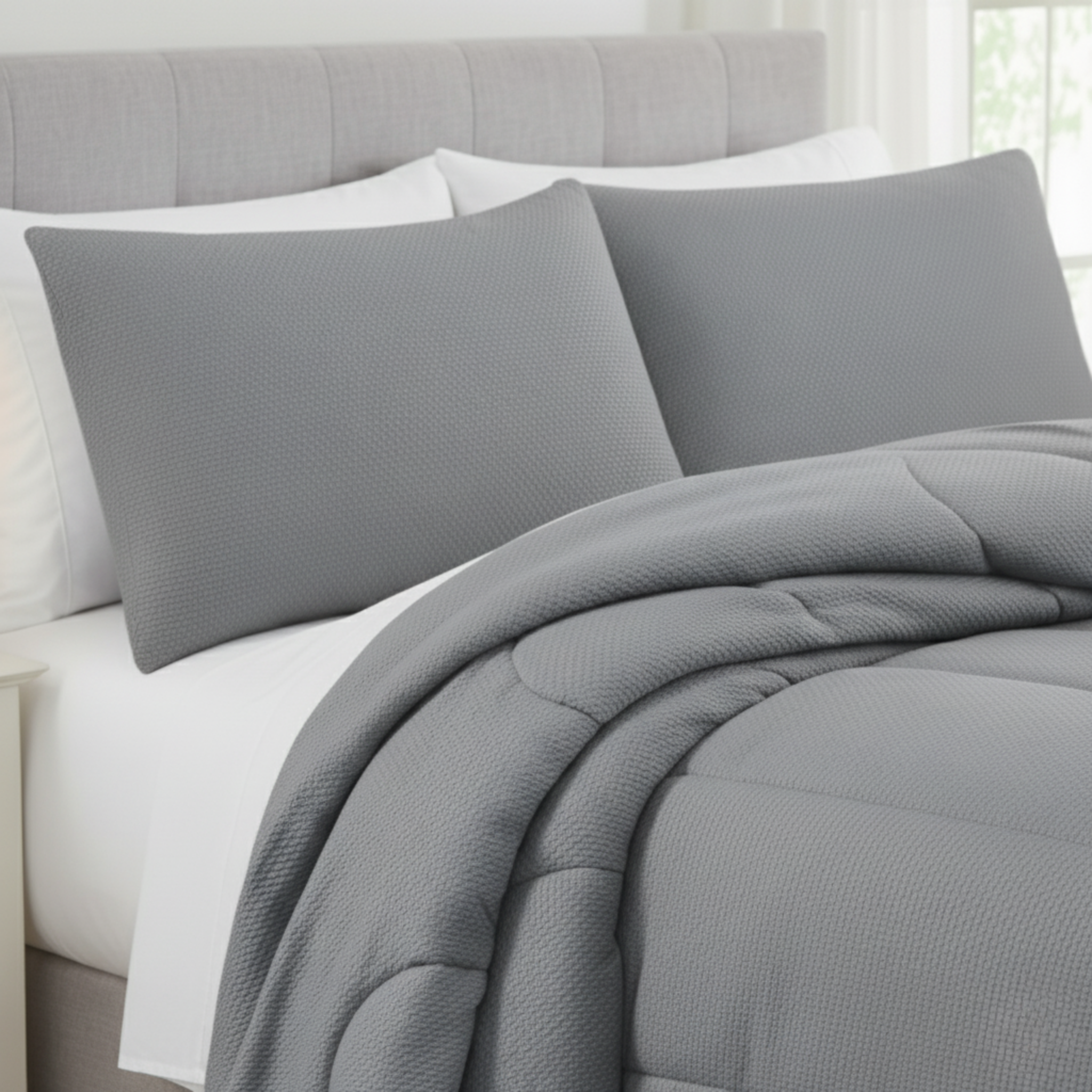 DIMENSIONAL DIAMOND TEXTURE COMFORTER SET