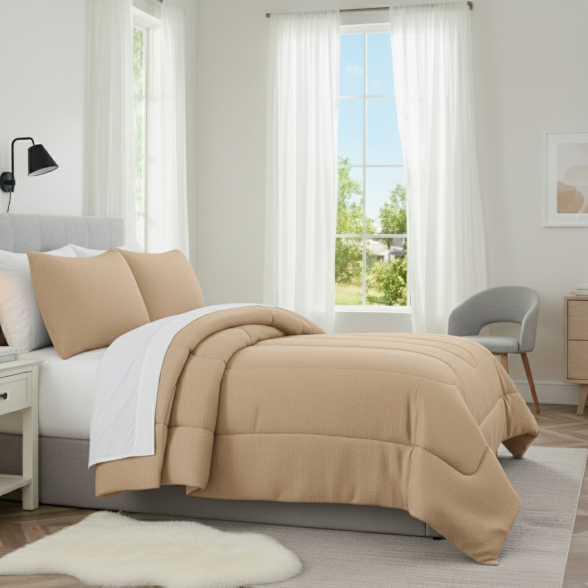 DIMENSIONAL DIAMOND TEXTURE COMFORTER SET