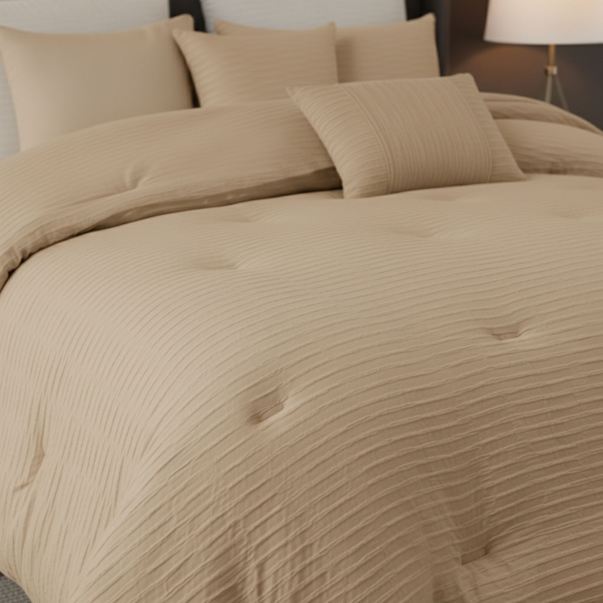 JACQUARD TEXTURED 8-PIECE COMFORTER SET
