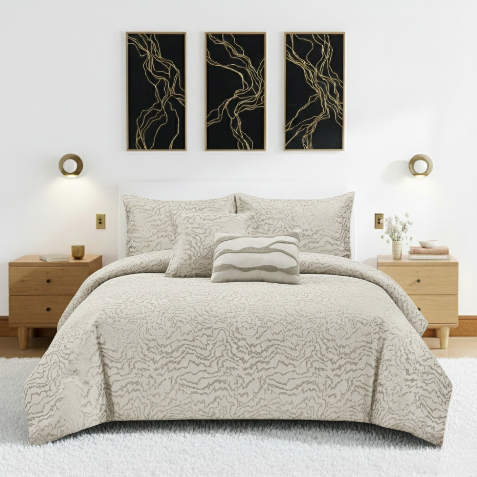 ZEBRA STRIPE DOWN ALTERNATIVE COMFORTER