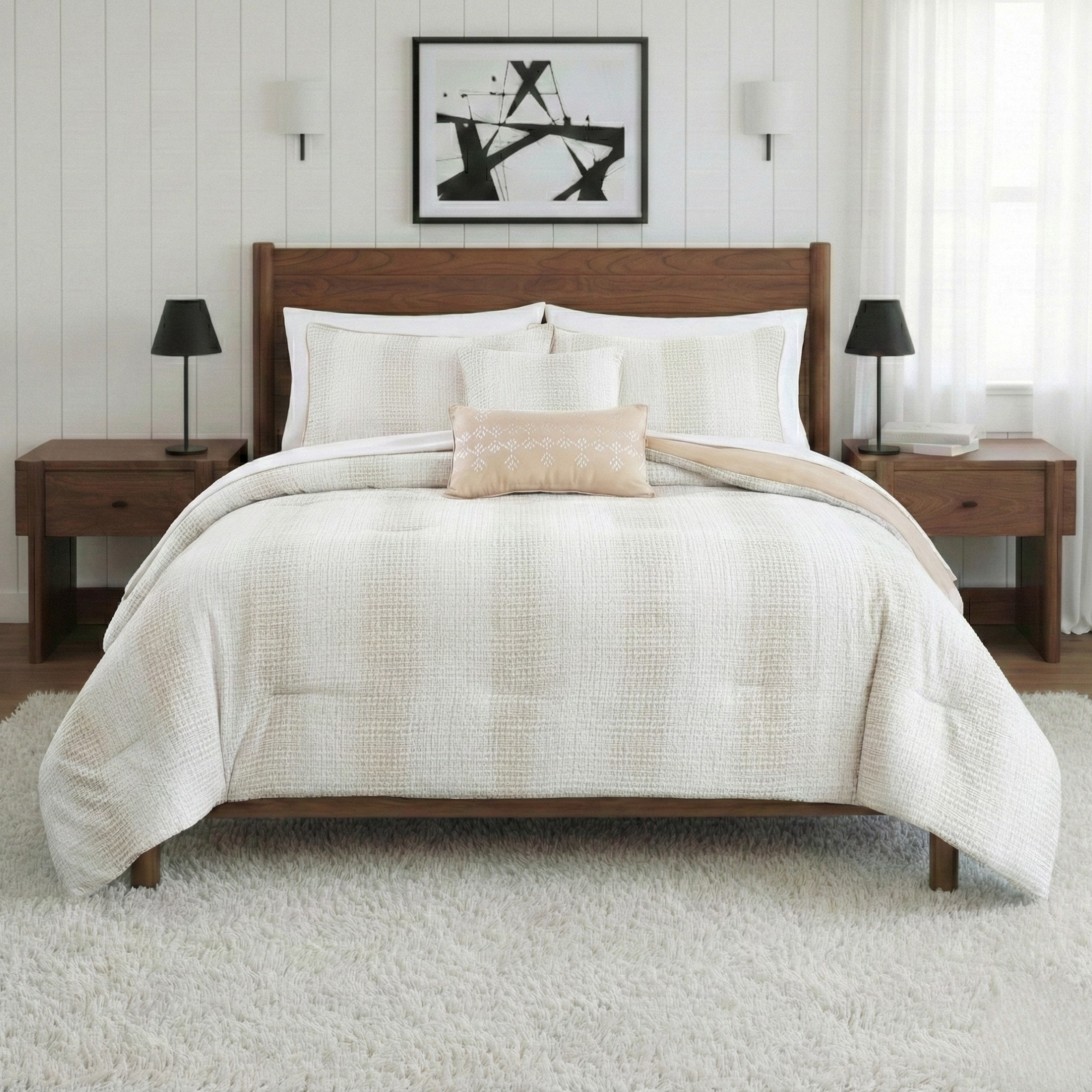 WAFFLE STRIPE COMFORTER SET
