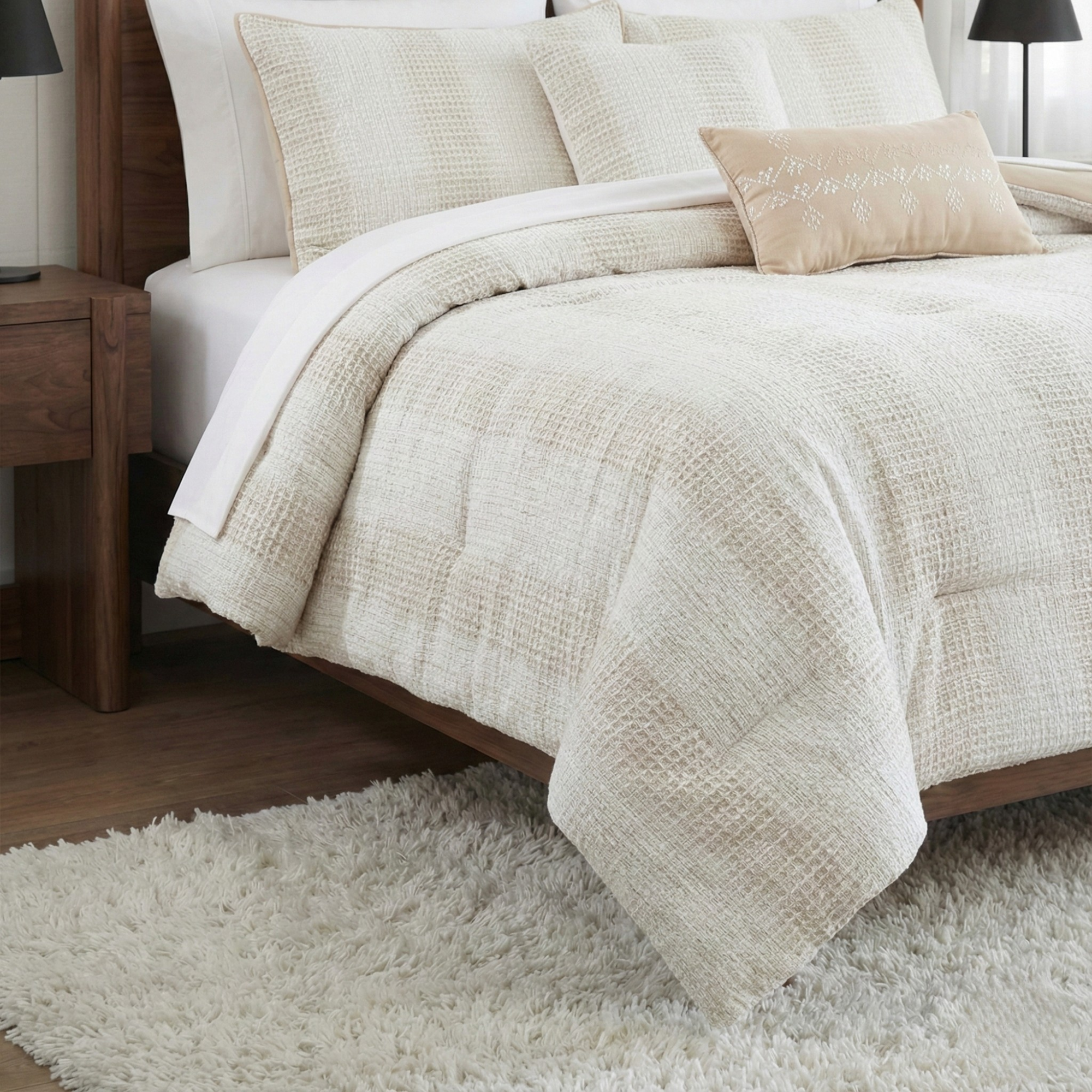 WAFFLE STRIPE COMFORTER SET
