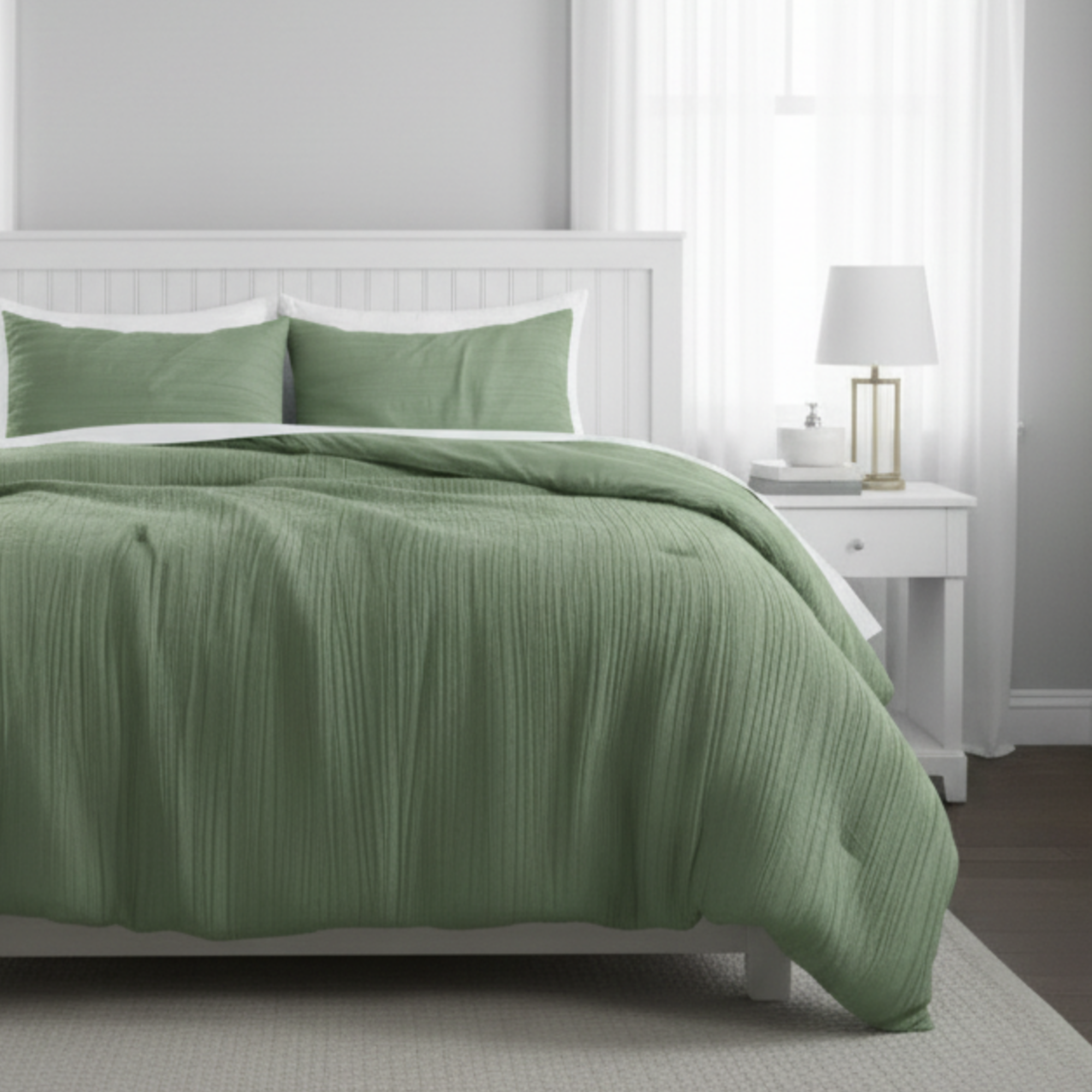 LUXURIOUS PINCH PLEAT TEXTURED COMFORTER SET