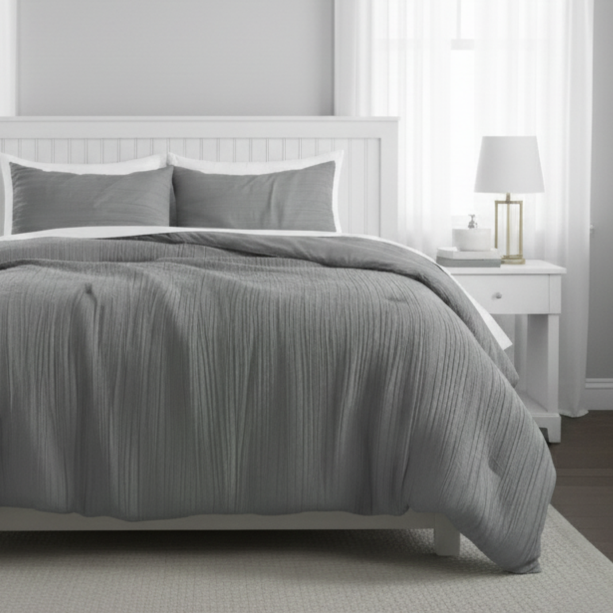 LUXURIOUS PINCH PLEAT TEXTURED COMFORTER SET
