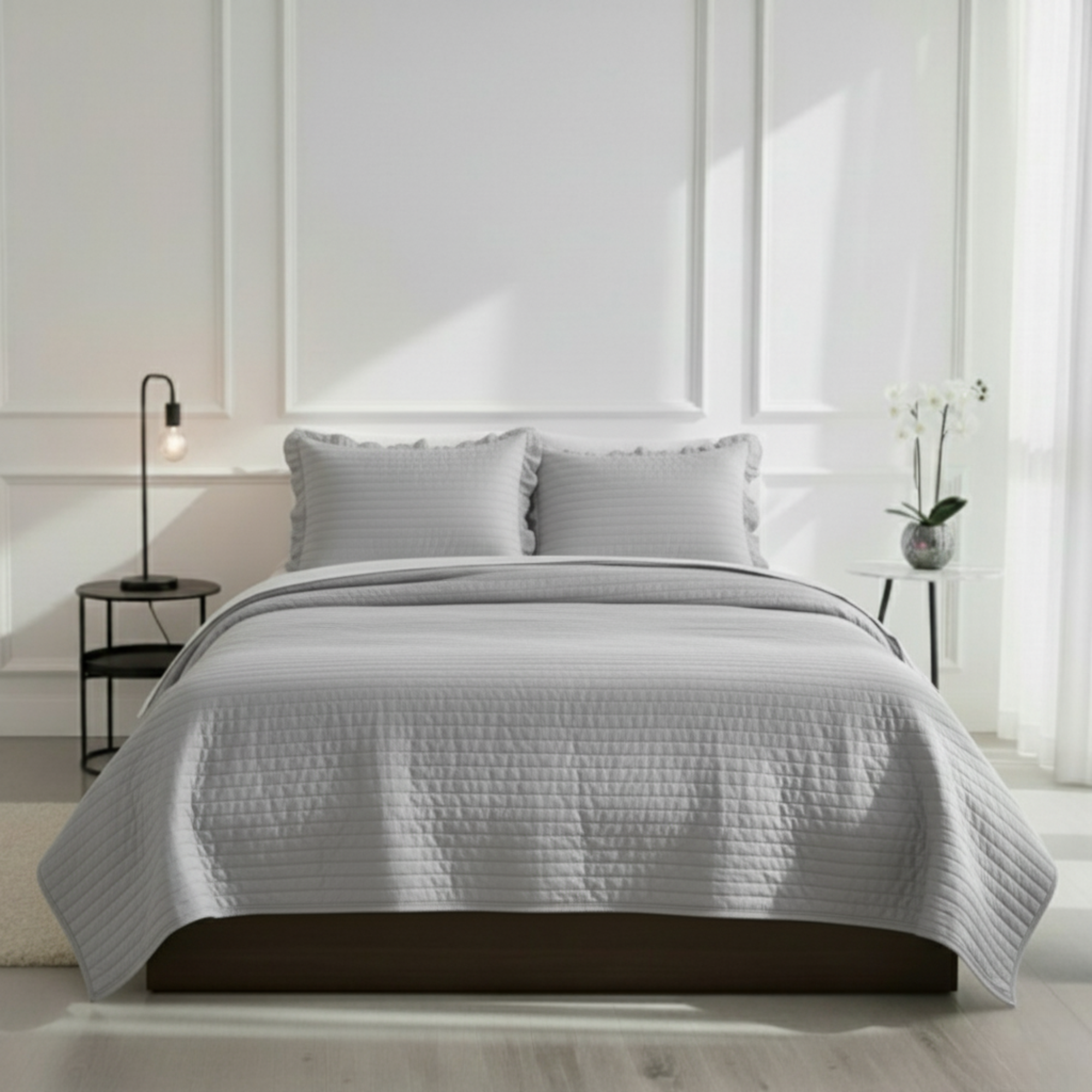 STRIPE TEXTURED QUILT BEDDING SET
