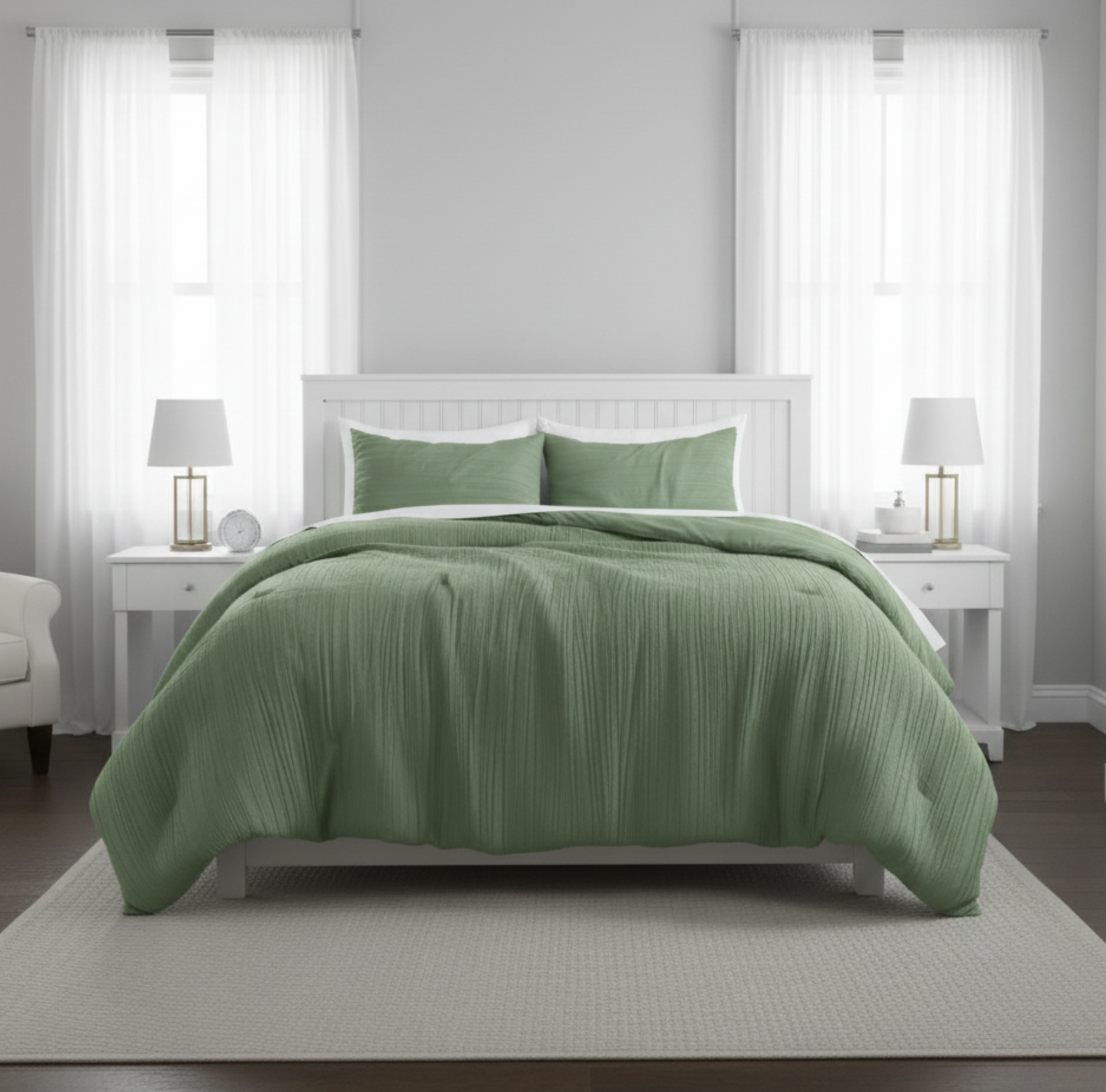 LUXURIOUS PINCH PLEAT TEXTURED COMFORTER SET