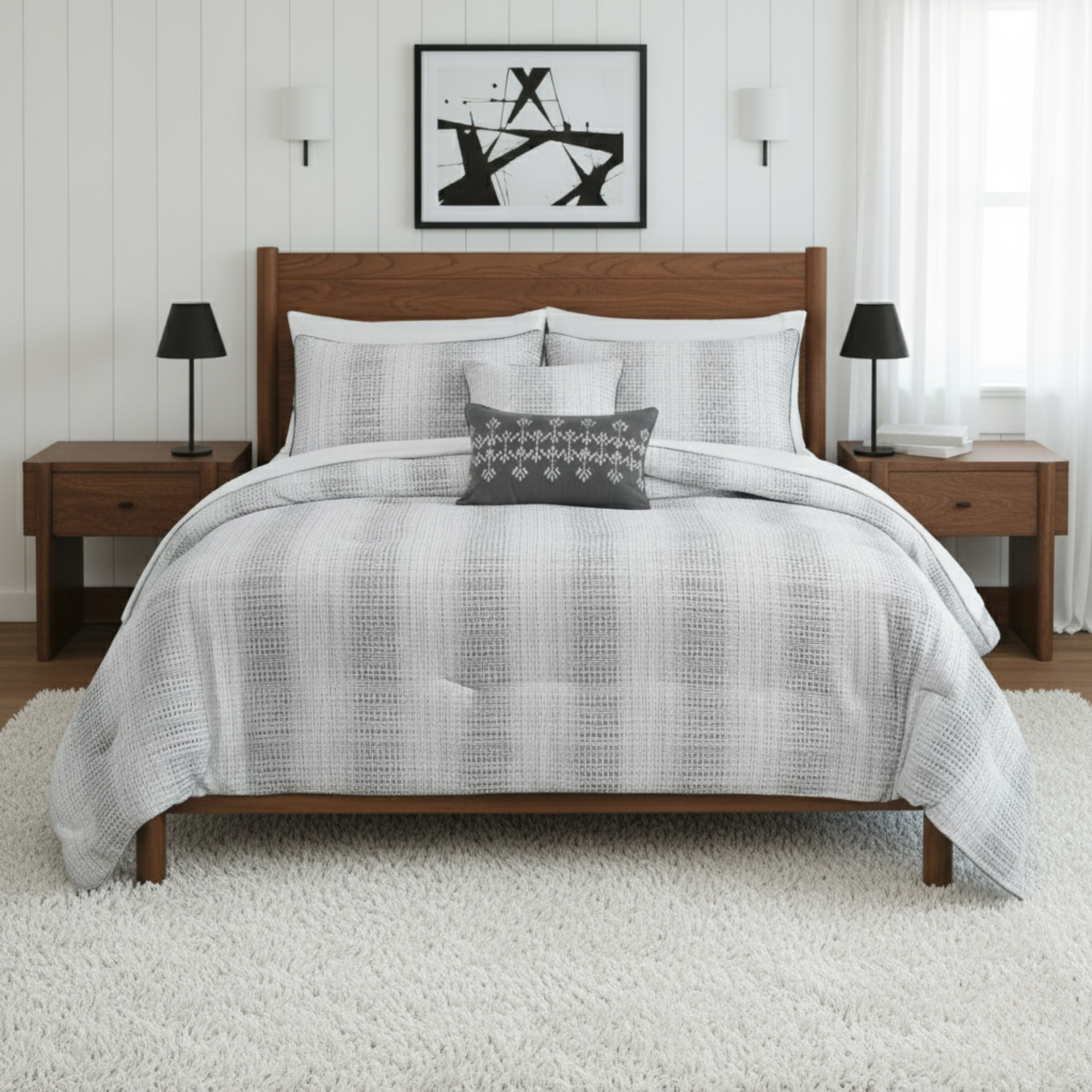 WAFFLE STRIPE COMFORTER SET