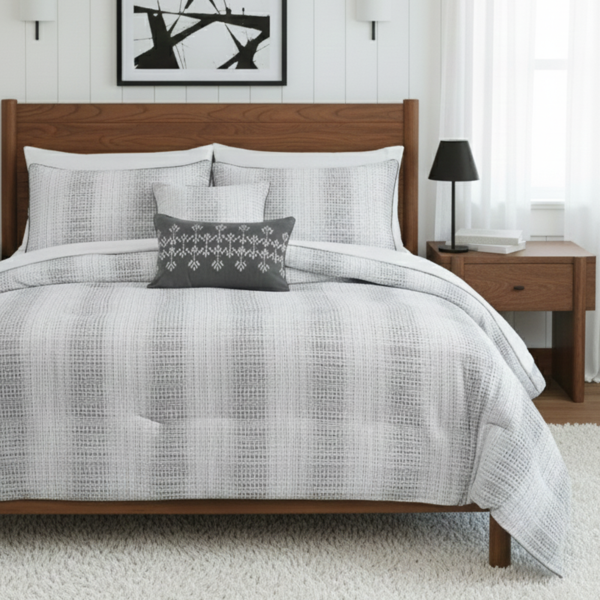 WAFFLE STRIPE COMFORTER SET