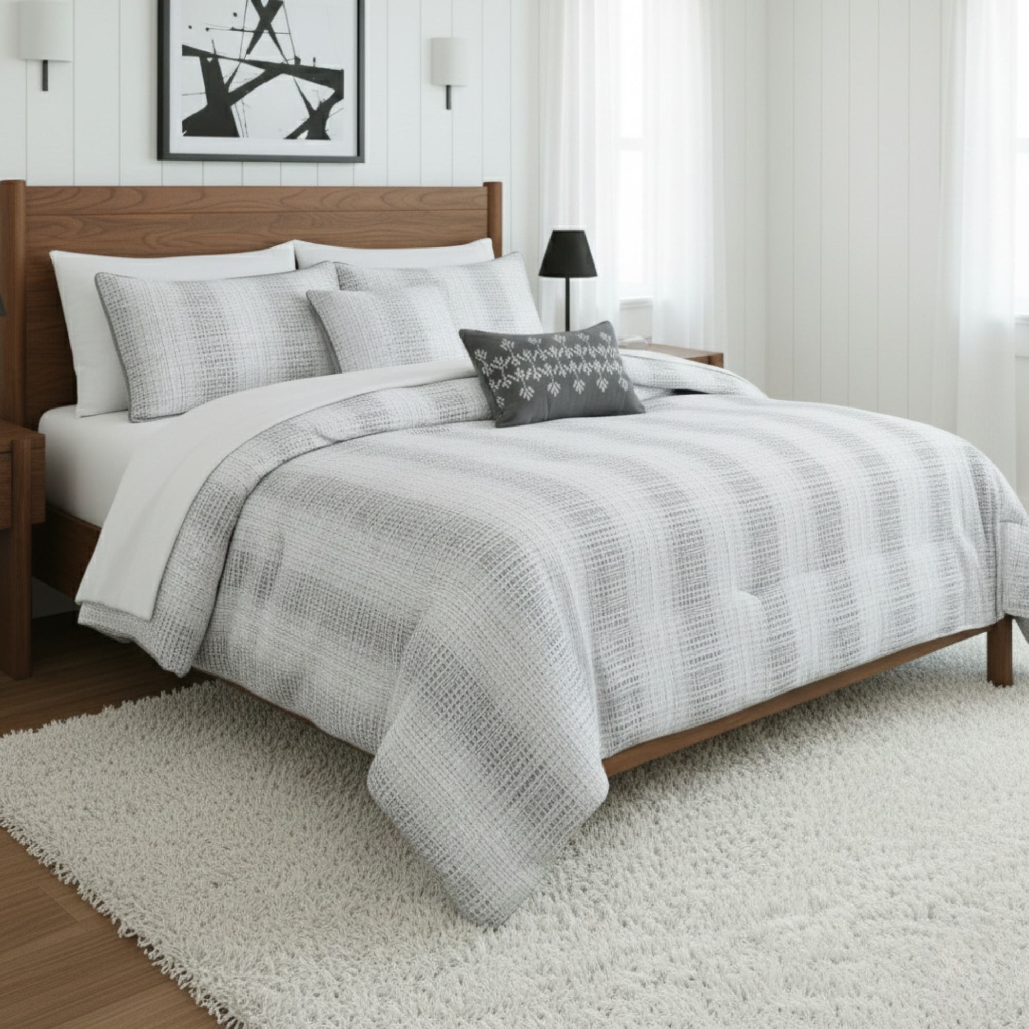 WAFFLE STRIPE COMFORTER SET