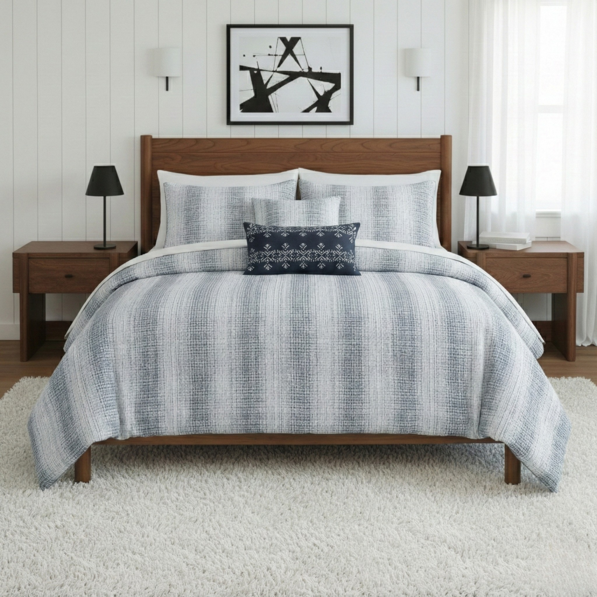 WAFFLE STRIPE COMFORTER SET