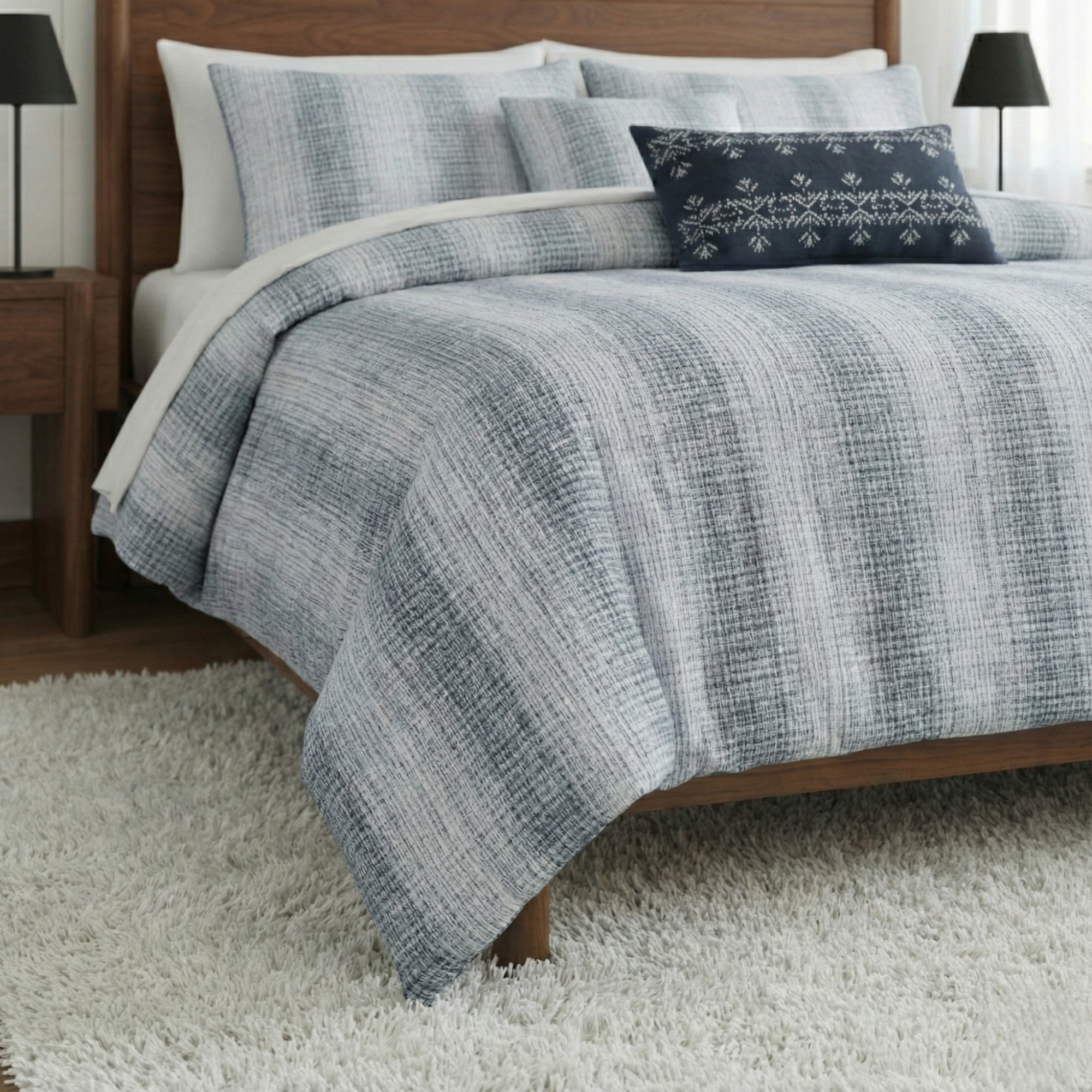 WAFFLE STRIPE COMFORTER SET