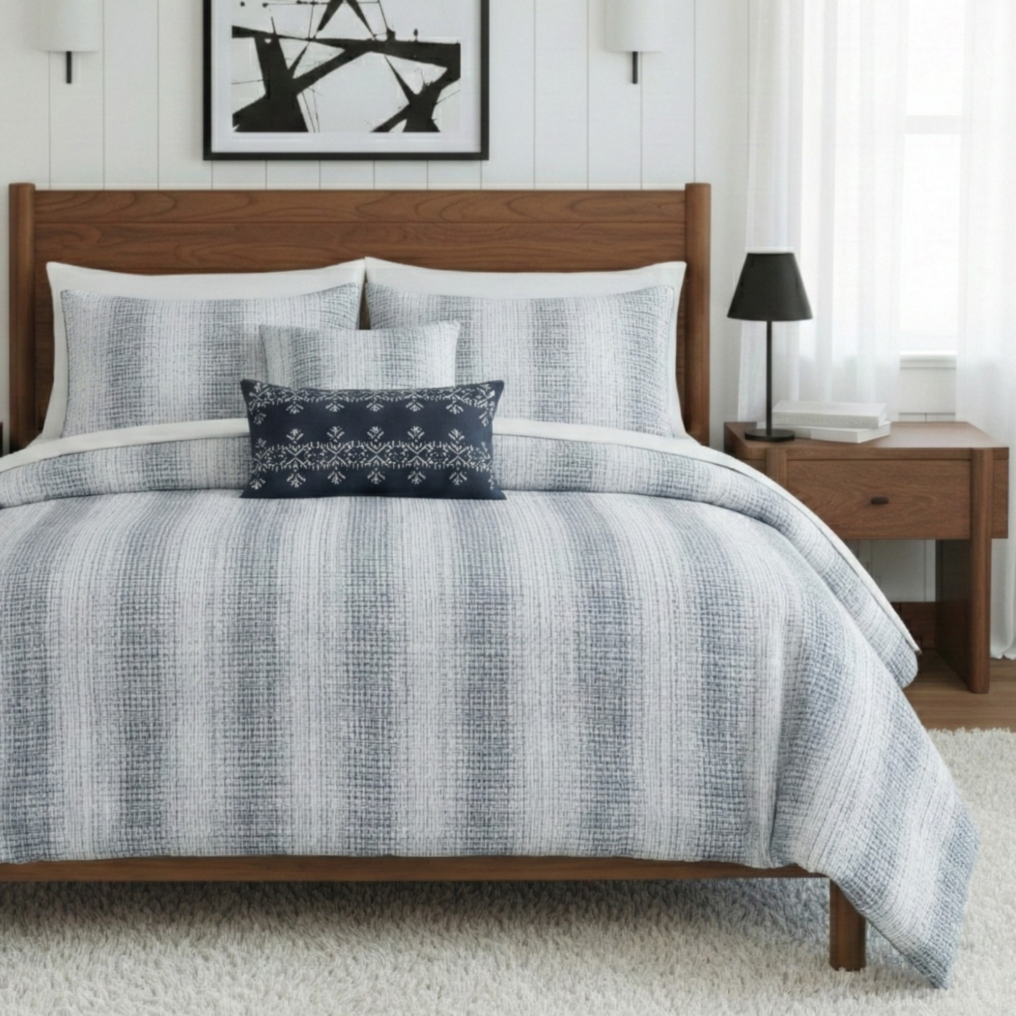 WAFFLE STRIPE COMFORTER SET