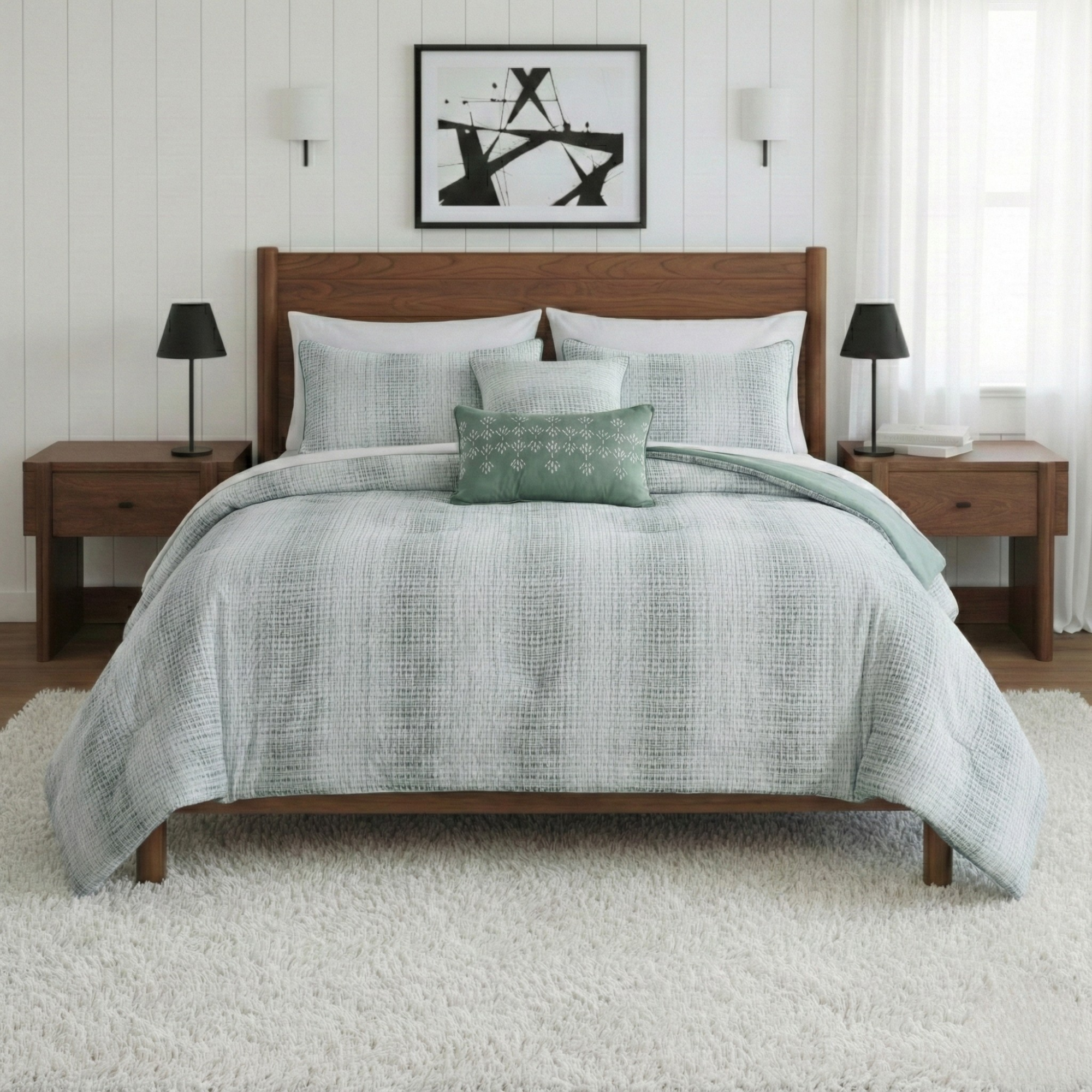 WAFFLE STRIPE COMFORTER SET