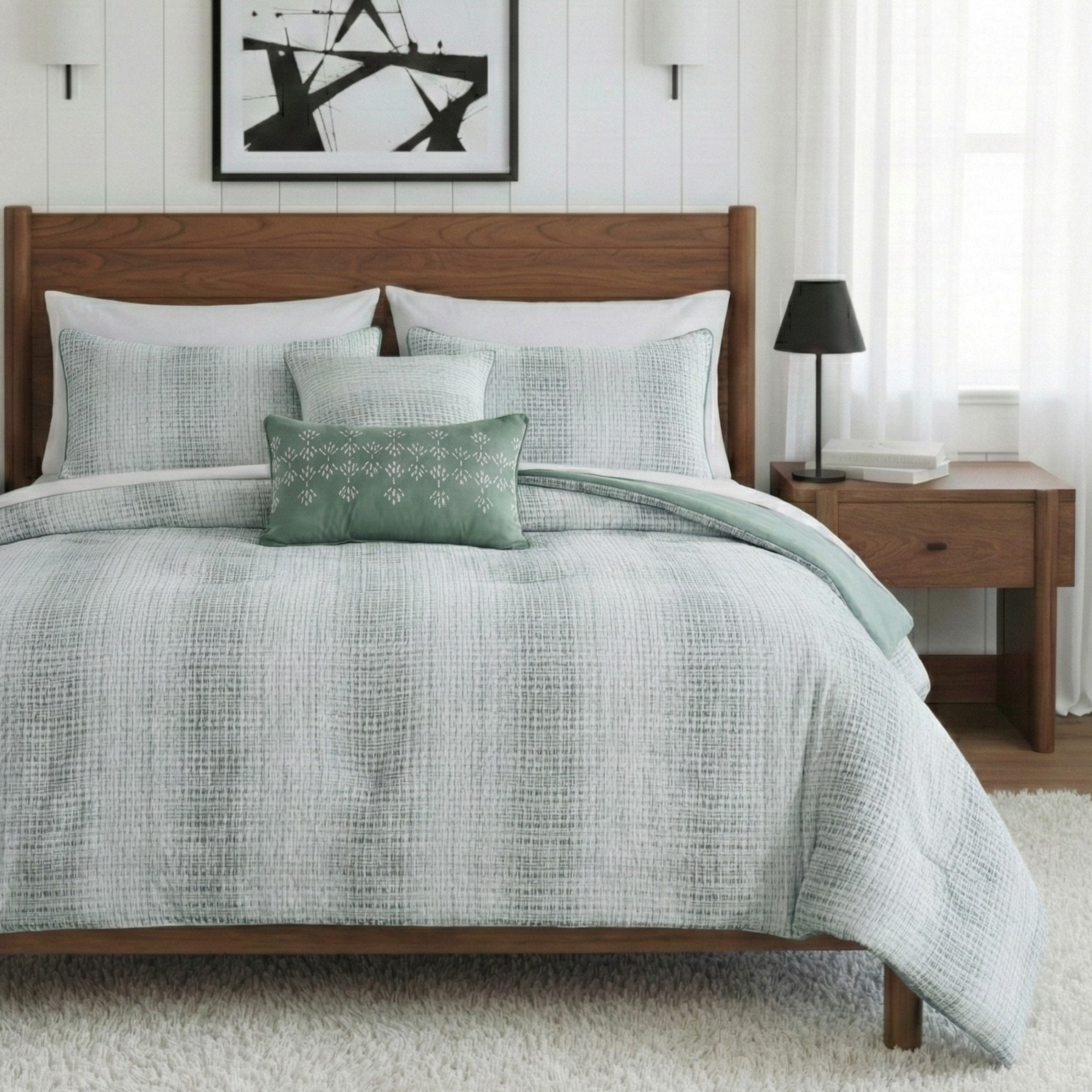 WAFFLE STRIPE COMFORTER SET